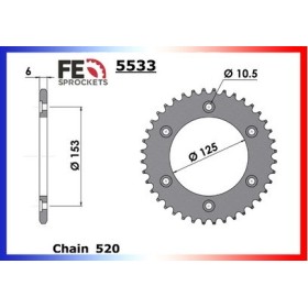 COURONNE ACIER XR.250.R '90/95 50 520