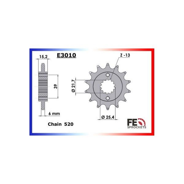 KIT CHAINE FE 250.QUAD '07 14X40 RX/XW.SR 