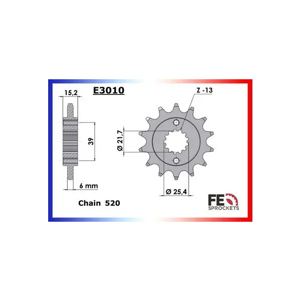 KIT CHAINE FE 250.QUAD '07 14X40 RX/XW.SR