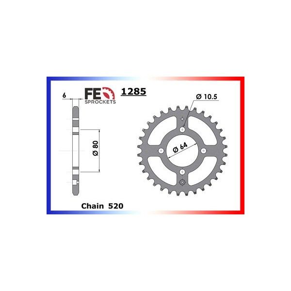 KIT CHAINE FE ADLY150THUNDERBIKE'03/04 16X32 RX/XW.SR 