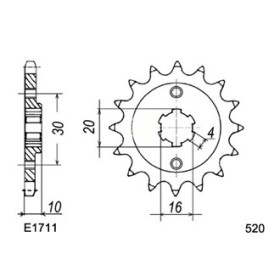 KIT CHAINE FE 125.ALETTA ORO '85/87 12X41 OR