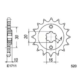 KIT CHAINE FE 125.ALETTA ORO '85/87 12X41 OR