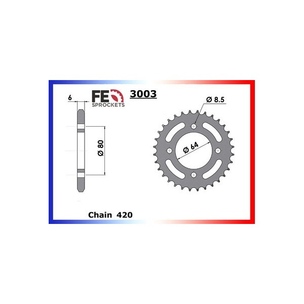 COURONNE ACIER COUR AC FS80-RD80MX-RD80LC 42 