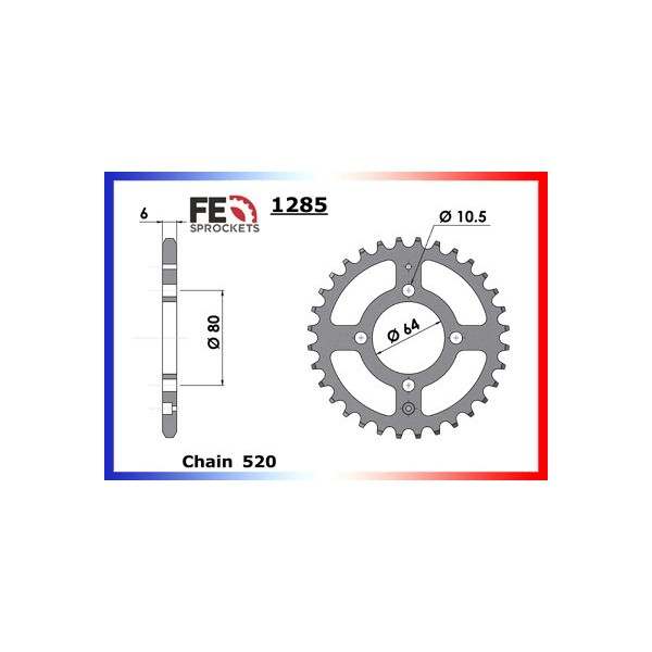 COURONNE ACIER ADLY.150.THUNDERBIKE'03/04  28  520 