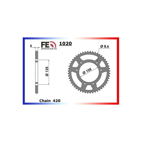 COURONNE ACIER PEUGEOT 50.XP6 '02/09 50 420