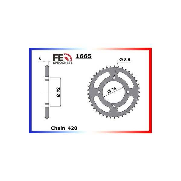 COURONNE ACIER  BIDALOT ZRX.120 '05/06  41 Dents 420 