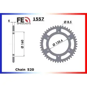 COURONNE ACIER BMW G.650 GS '11/13 45 520
