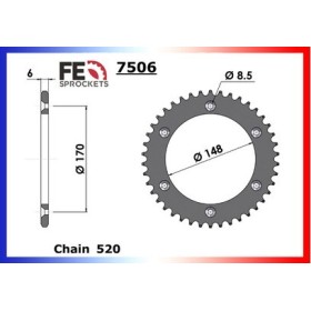 COURONNE ACIER CAGIVA 350/500.T4 40 520