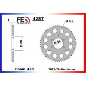COURONNE ALU YZ80'80/83,TY125'75/89 45 428