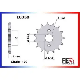 PIGNON HONDA CR80/85.R '86/07 15 420