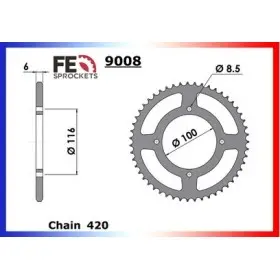 COURONNE ACIER COUR AC KX.80 '86/00 51 420