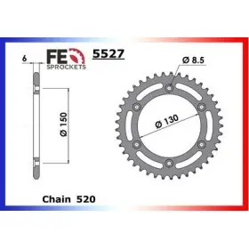 COURONNE ACIER GILERA 600 RC'90/93 39 520