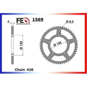 COURONNE ACIER MBK 50.X.LIMIT SM '02 49 420