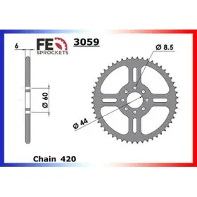 COURONNE ACIER MBK 50.X-LIMIT '99/02 46 420