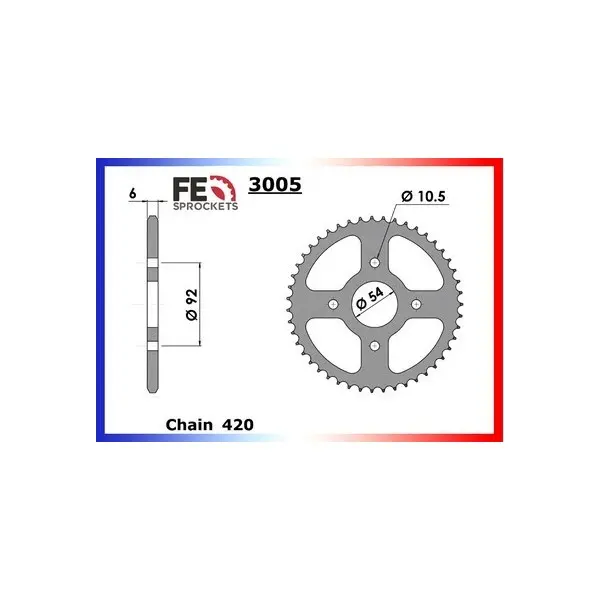COURONNE ACIER MBK 50.X.POWER '03/09 52 420