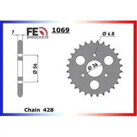 COURONNE ACIER KYMCO 50/90.KXR'04/05 28 428
