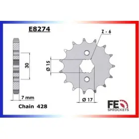 PIGNON PSB HONDA XR.100.R '85/03 14 428