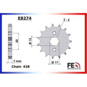 PIGNON PSB HONDA XR.100.R '85/03 15 428