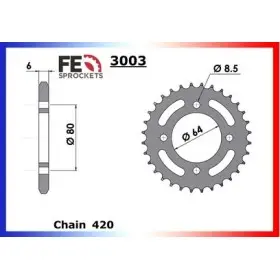 COURONNE ACIER YAMAHA RT.100 '93/95 28 420