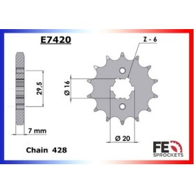 PIGNON PSB YAMAHA YBR.125'07/10 15 428