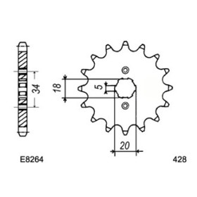 PIGNON HONDA CB125.K5/S 16 428