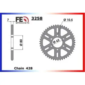 COURONNE ACIER COUR AC DT125MX 52 428