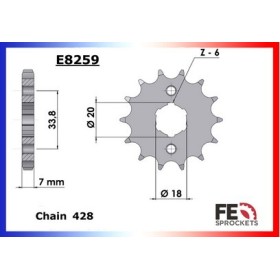 PIGNON HONDA CG/S3/N/T/CM.125 15