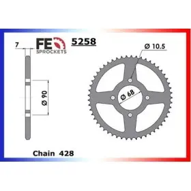 COURONNE ACIER MTX125 "AM" '83/86 52 428