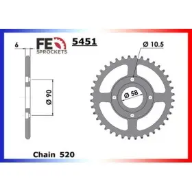 COURONNE ACIER COUR AC NS125R '87/89 40 520