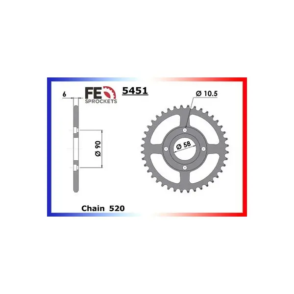 COURONNE ACIER COUR AC MTX125R '87/89 31 520