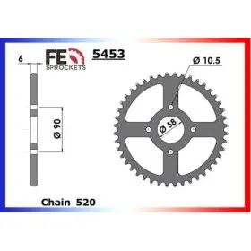 COURONNE ACIER HONDA CA.125.REBEL'95/00 42 520