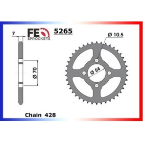 COURONNE ACIER HONDA CBR.125 '04/10 41 Dents 428