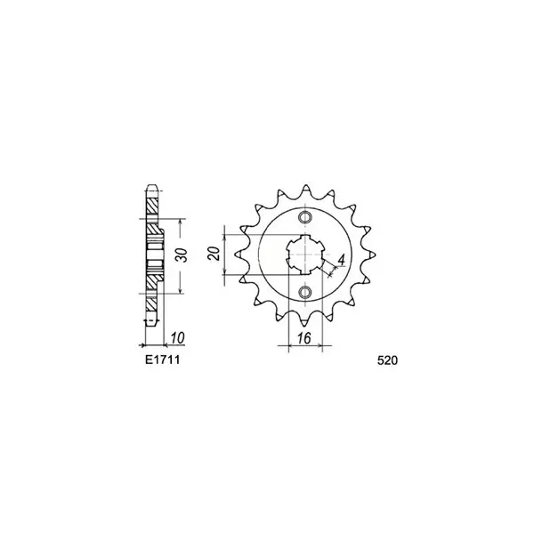 KIT CHAINE FE 125.PLANET '98/02 14X43 XWUR