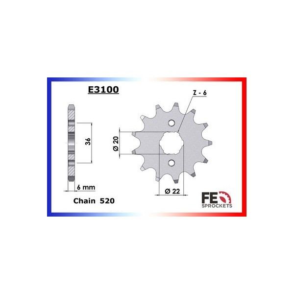 KIT CHAINE FE ADLY300THUNDERBIKE'03/04 13X32 RX/XW.SR 