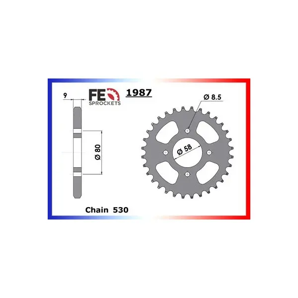 KIT CHAINE FE BUGXTER.150 '04 16X32 OR*