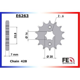 KIT CHAINE FE 125.ALP '06/08 14X60 RX/XW.SR