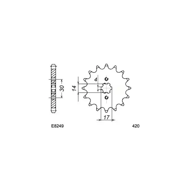 KIT CHAINE FE 90.AXR AS Quad '05/07 14X37 MX