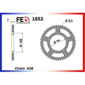 KIT CHAINE FE 125.FAST BIKE '88 16X51 RX/XW.SR