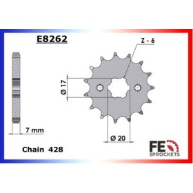KIT CHAINE FE 125.COGUAR '99/01 17X48 RX/XW.SR
