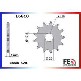 KIT CHAINE FE 125.HALLEY 4T 10/12 13X48 R 
