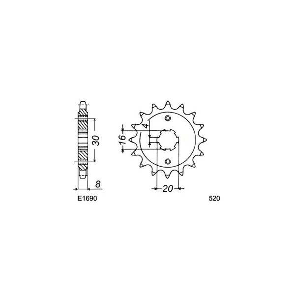 KIT CHAINE FE 125.CR '90/94 12X52 RX/XW.SR 