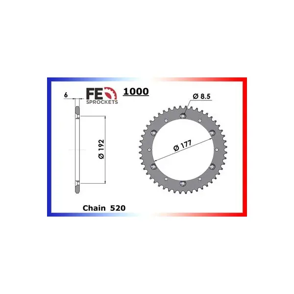 KIT CHAINE FE 250.WR '85/88 13X52 RX/XW.SR