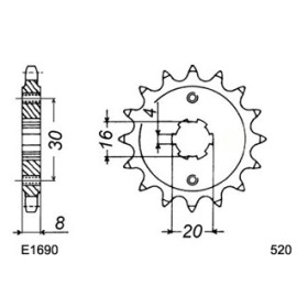 KIT CHAINE FE 125.CR '90/94 12X52 XWUR