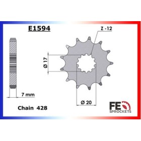 KIT CHAINE FE CONTI WXE.50 '03/04 12X56 RX/XW.SR