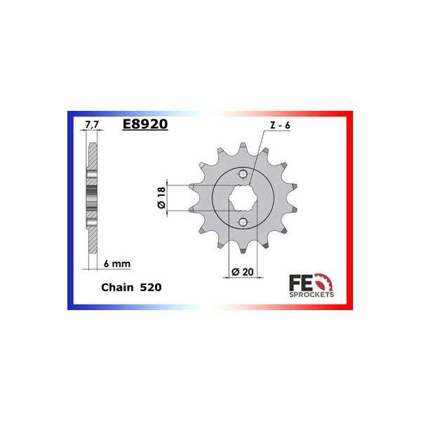 KIT CHAINE FE 50MXER'02/04, 50MXU'04/07 14X30 OR* 