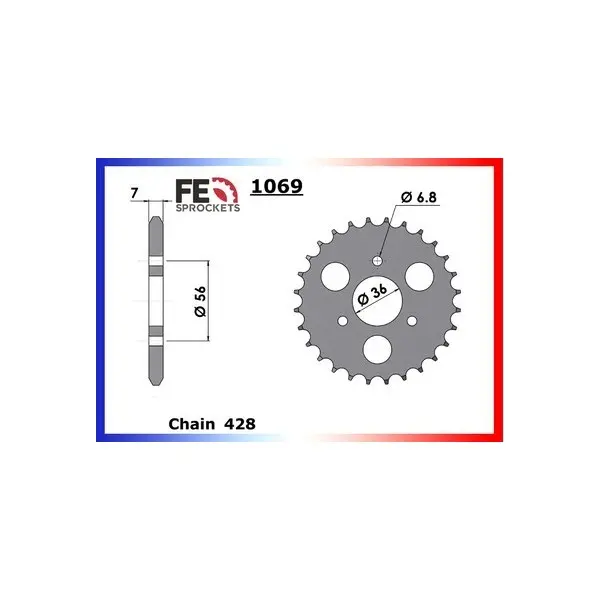 KIT CHAINE FE 50.KXR '04/07 16X28 MX