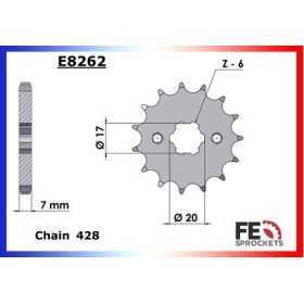 KIT CHAINE FE 125.METEORIT '99/01 16X41 RX/XW.SR 