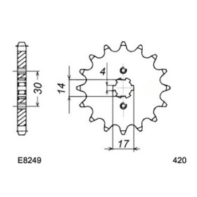 KIT CHAINE FE 125.R START 16X41 OR