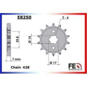 KIT CHAINE FE 125.COUGAR '06/08 14X46 R* 