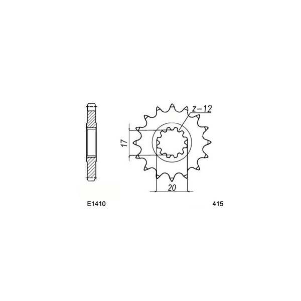 KIT CHAINE FE FURIA.50 '96 12X52 MX 